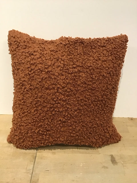 18" Rust Boucle Pillow