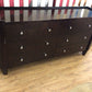 AS-IS Century Dark Wood Six Drawer Dresser(Chips/Scratches)