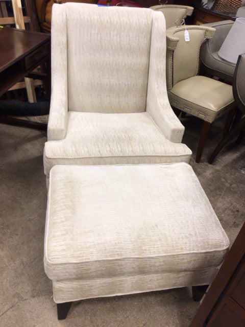Ethan Allen(?) Emerson Fabric Chair & Ottoman