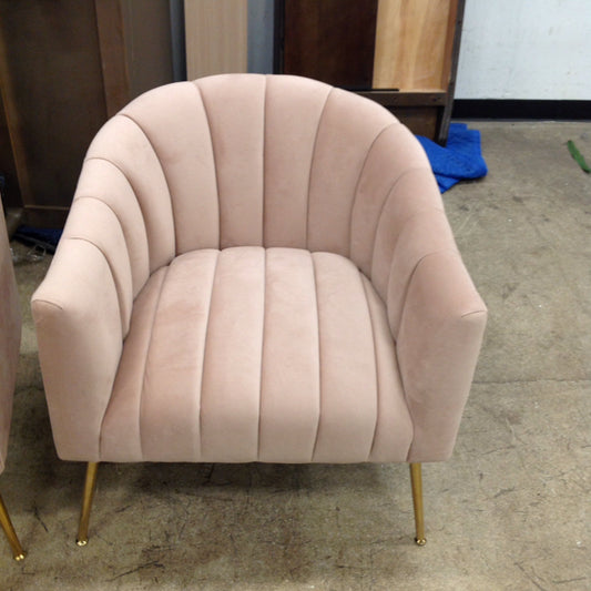 Pink Velour Upholstered Chair