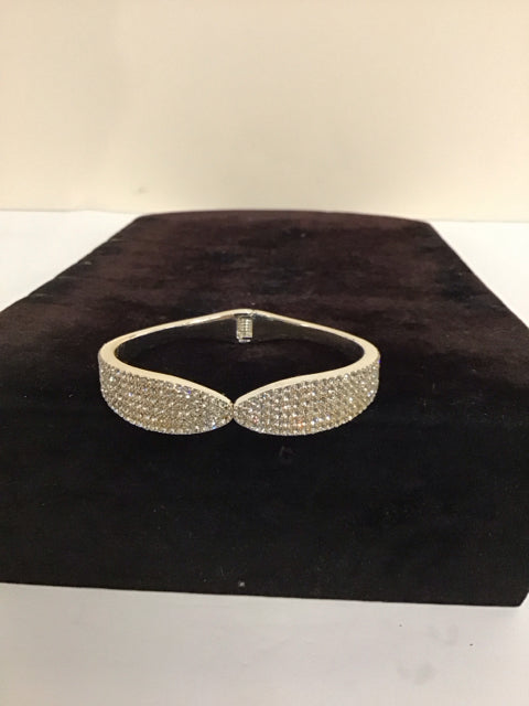 Silver/Pave Cuff Bracelet
