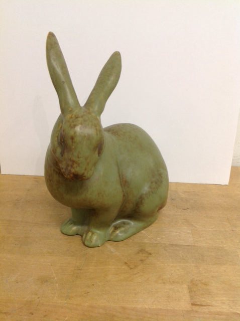 12" Green Ceramic Bunny