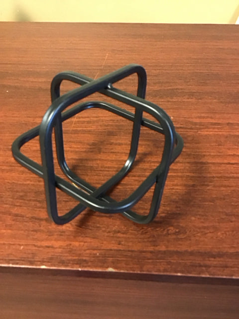 4.5" Black Metal Decorative Geometric Orb