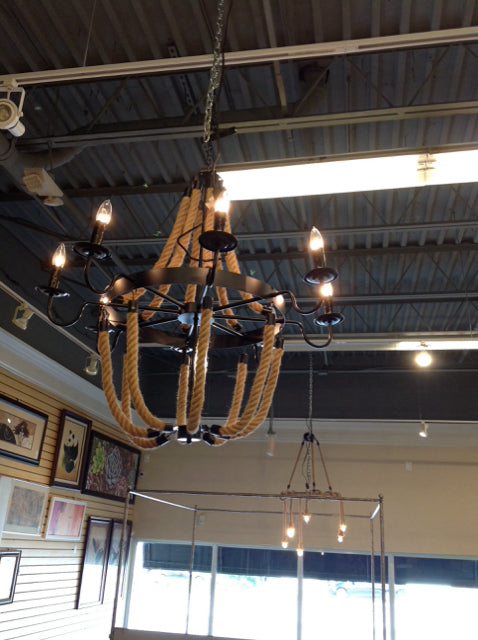 Sisal 8-Light Jute Rope Chandelier