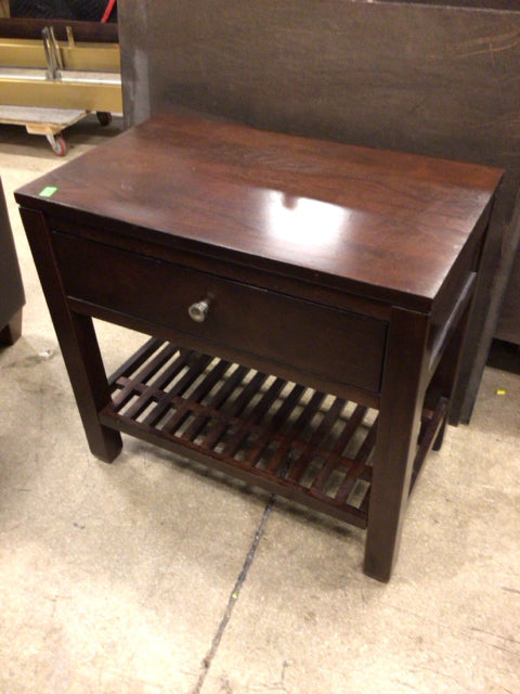 AS-IS Bassett One Drawer Nightstand(Marks On Top)