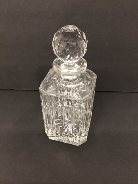 10" Carved Ceski Crystal Decanter w/Topper