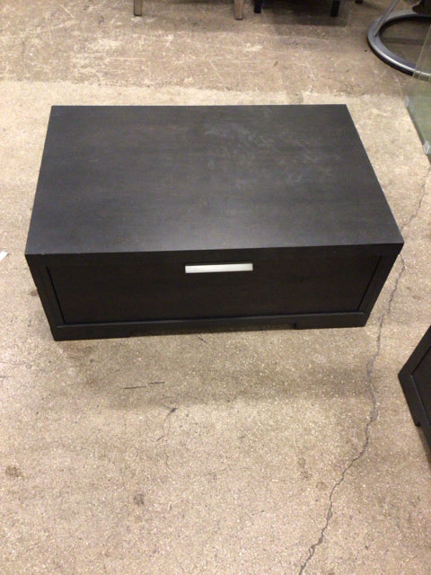 Dark Wood One Drawer Nightstand
