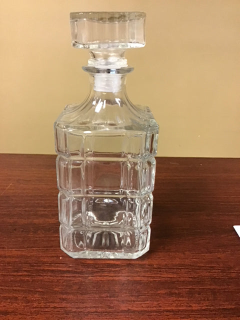 9.5" Cut Glass Decanter W/Stopper