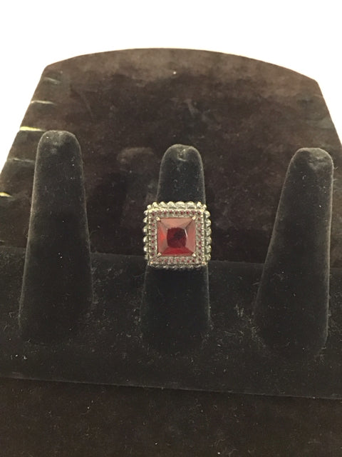 Bronze Color Ring w/Amber Color Stone