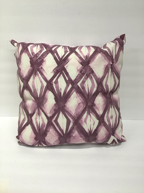 White w/Purple Design Pillow
