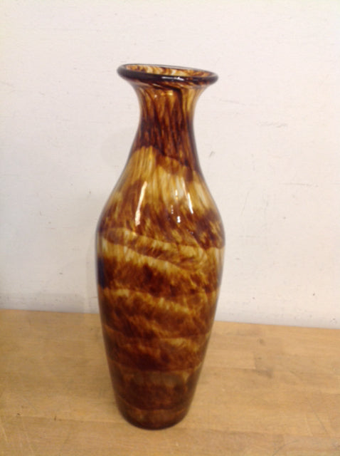Vase- 18" Brown Drip Glass