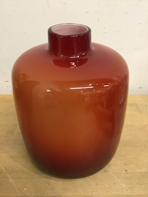 9" Red/Burgandy Ombre Vase