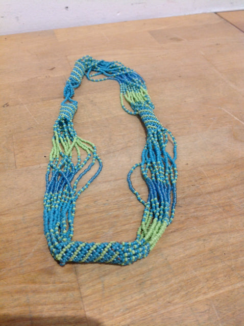 Necklace- Aqua & Green Multi Beaded