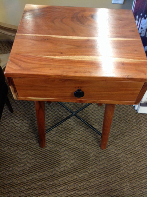 Wood & Metal 1 Drawer Table