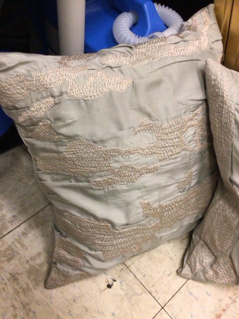 Taupe Stitched Pattern Pillow