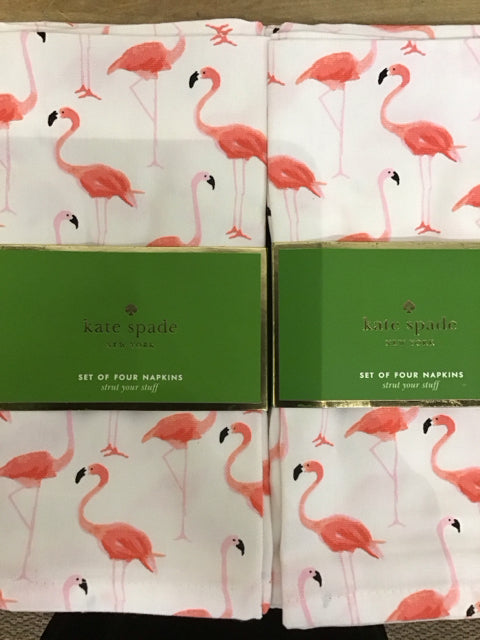 Set Of 8 Kate Spade Flamingo Napkins