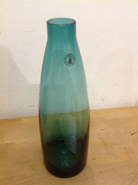 Vase- 10" Blue Glass