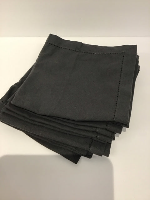 Set/8 Black Dinner Napkins