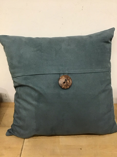 18" Sq. Green Button Pillow
