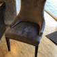 Grey Upholstered Nailhead Tufted Accent Chair