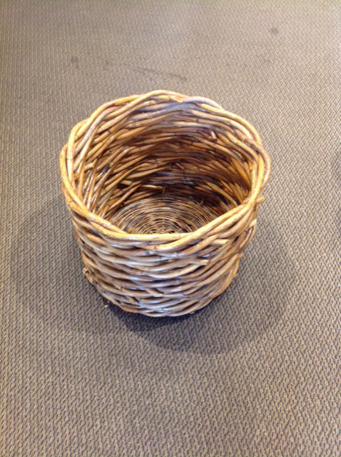 20"Rdx17"H Designer Wood Woven Basket