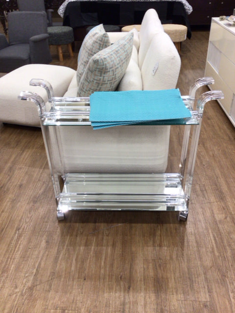 Lucite/Mirror Bar Cart