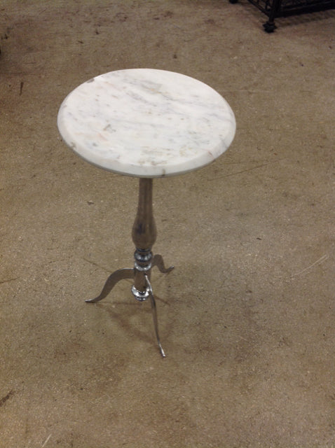 Silver & Marble Accent Table