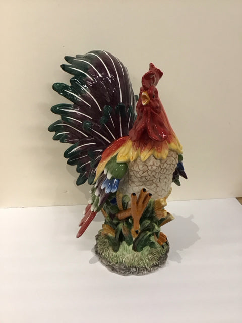 19" Multicolor Ceramic Rooster