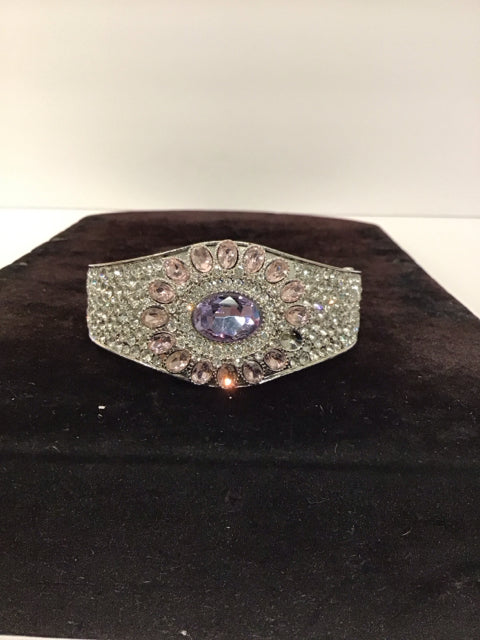 Silver Rhinestone Cuff Bracelet