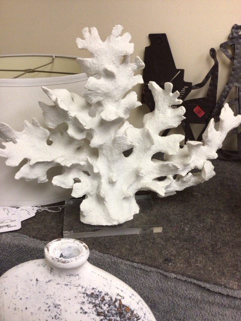 Z Gallerie Ivory Faux Finger Coral On Acrylic Base