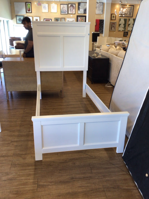 White Panel Twin Bed