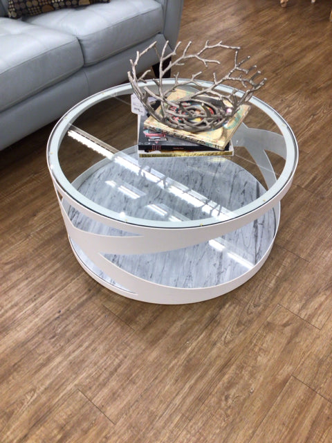 Rimini White/Glass Coffee Table