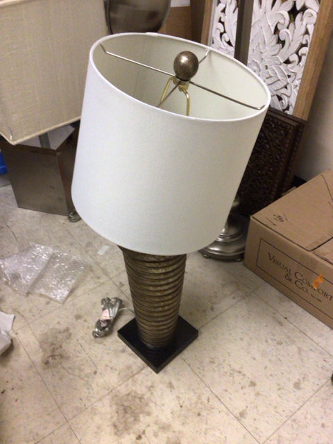 AS-IS Gold Leaf Table Lamp W/Shade