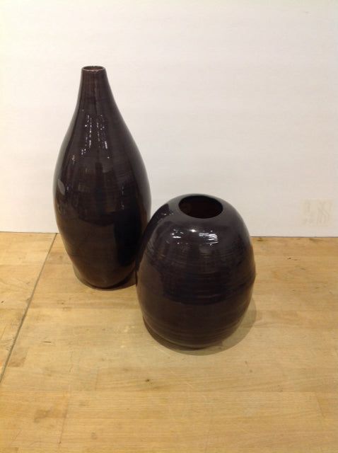 Set 15" & 10" Grey Bamboo Vases