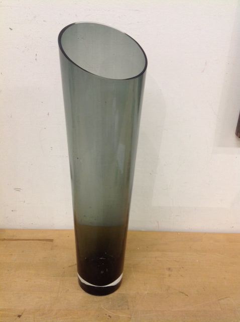 19.5" Smoked Glass Vase