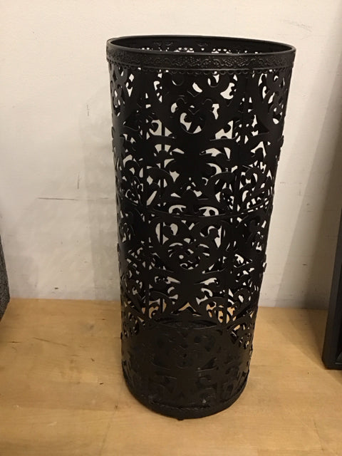 16" Black Metal Lantern Candle Holder