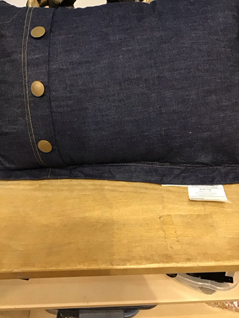 22"x16" Dark Denim W/Buttons Lumbar Pillow