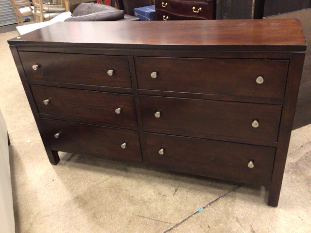 AS-IS Bassett Furniture Six Drawer Wood Dresser(Marks On Top)