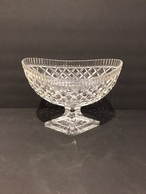 Mikasa Oval Crystal Bowl on Pedestal