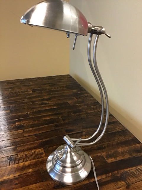 21" Silver Metal Quoizel Adjustable Table Lamp