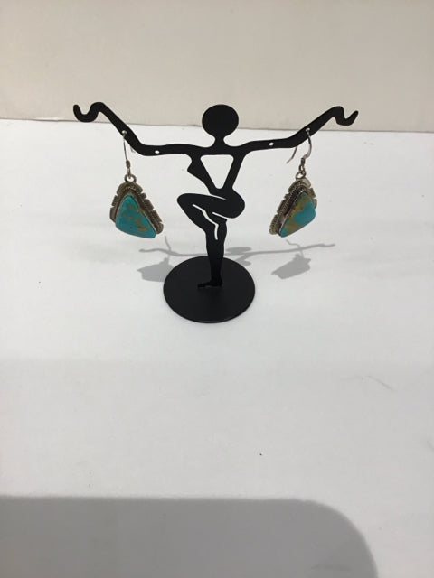 Triangular Turquoise Silver Earrings