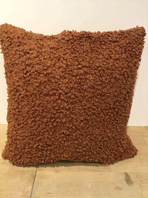 18" Rust Boucle Pillow