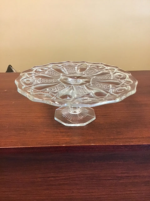10" GlassvFooted Cake Plate