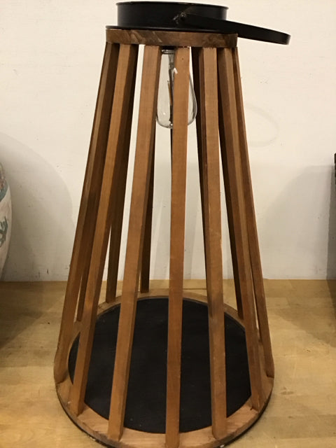 25" Teak Solar Lamp