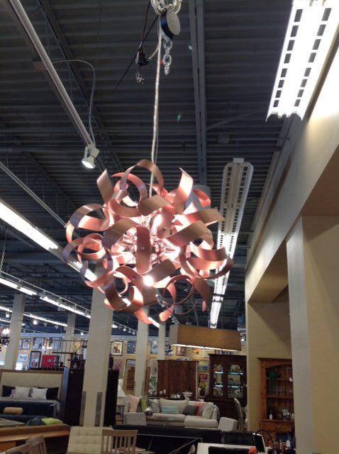 17" Copper Ribbon Chandelier