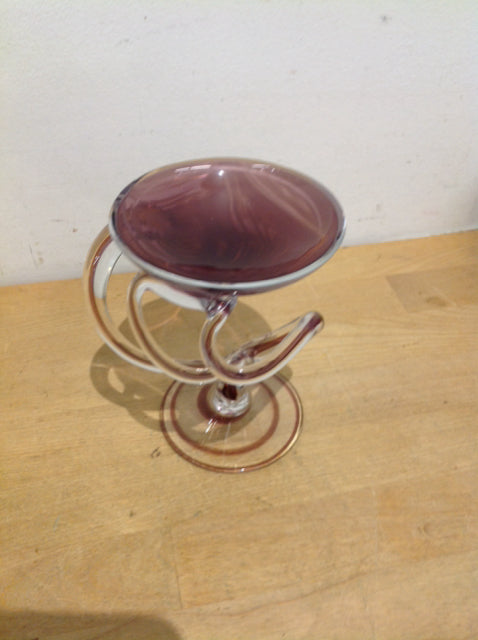 6" Purple Blown Art Glass Bowl