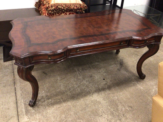 Hooker Seven Seas Brown & Black Wood Three Drawer Desk