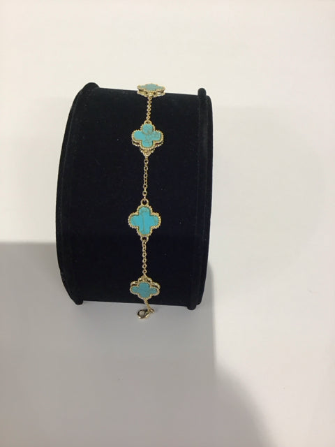 Van Cleef Style Turquoise Bracelet