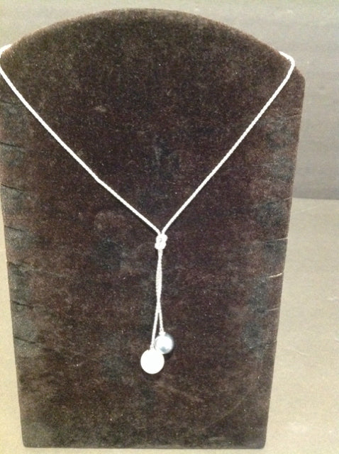 20" Silver Yurman Style Necklace w/Pearls