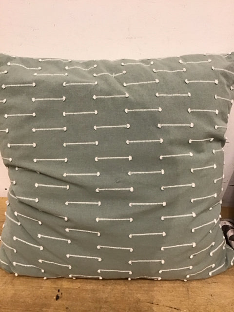 20" Green Woven Loom Stripe Pattern Pillow